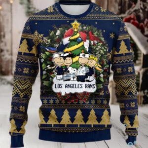 Los Angeles Rams Snoopy The Peanut Ugly Christmas Sweatshirt Womens Blue