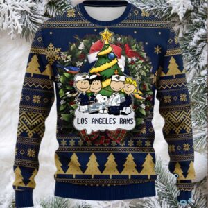 Los Angeles Rams Snoopy The Peanut Ugly Christmas Sweatshirt Womens Blue