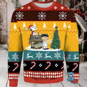 Los Angeles Rams Snoopy Woodstock Charlie Brown Ugly Xmas Sweater Yellow