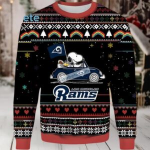 Los Angeles Rams Snoopy Woodstock Christmas Vintage Ugly Christmas Sweaters Black