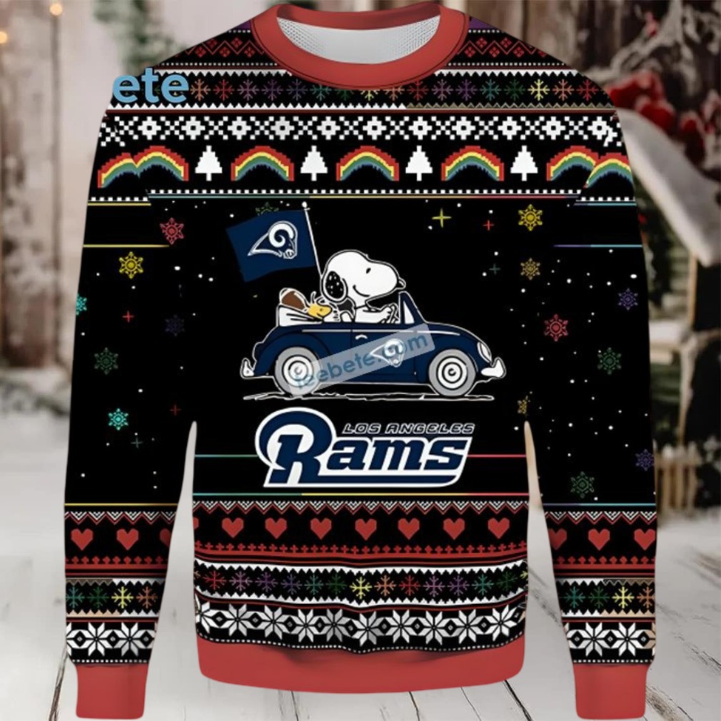 Los Angeles Rams Snoopy Woodstock Christmas Vintage Ugly Christmas Sweaters Black