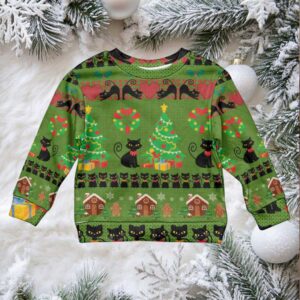 Love Black Cat Christmas Kid Ugly Christmas Sweater Xmas Holiday Patterns