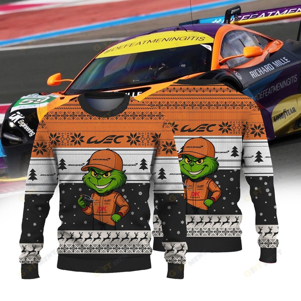MCLAUREN UNITED AUTOSPORTS FIAWEC Grinch Ugly Christmas Sweater detail