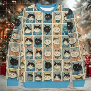 Many Cats Are Watching You Christmas Ugly Sweatshirt