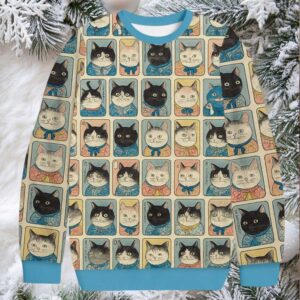 Many Cats Are Watching You Christmas Ugly Sweatshirt
