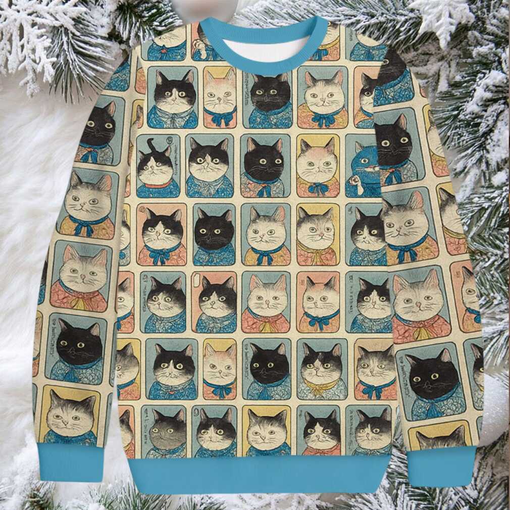 Many Cats Are Watching You Christmas Ugly Sweatshirt Many Cats Are Watching You Christmas Ugly Sweatshirt