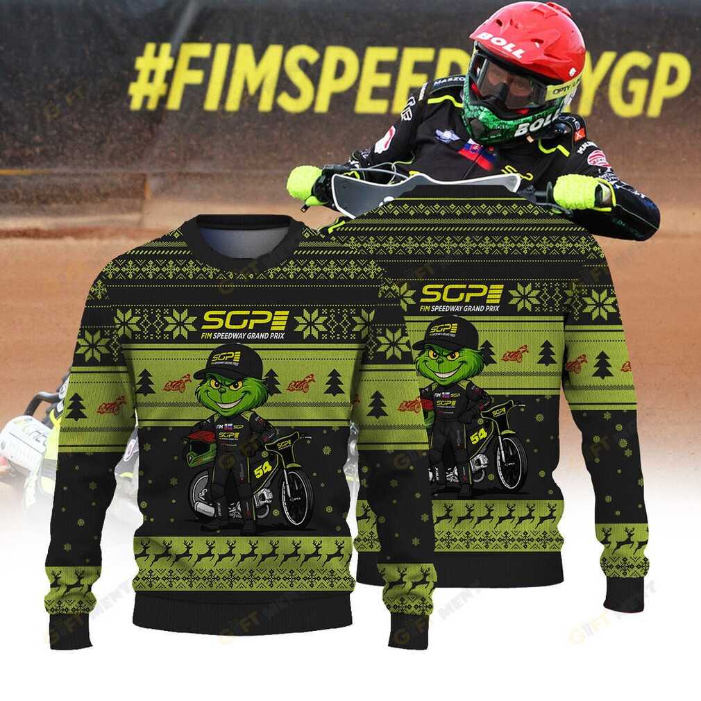 Martin Vaculik Grinch FIM Speedway SGP Christmas Ugly Sweater front view
