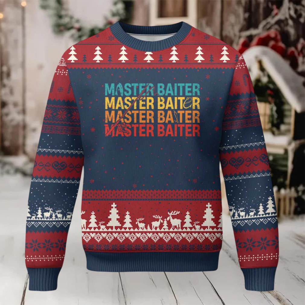 Master Baiter Ugly Christmas Sweater Retro Bass Fishing Funny Fish Fisherman Master Baiter Ugly Christmas Sweater Retro Bass Fishing Funny Fish Fisherman