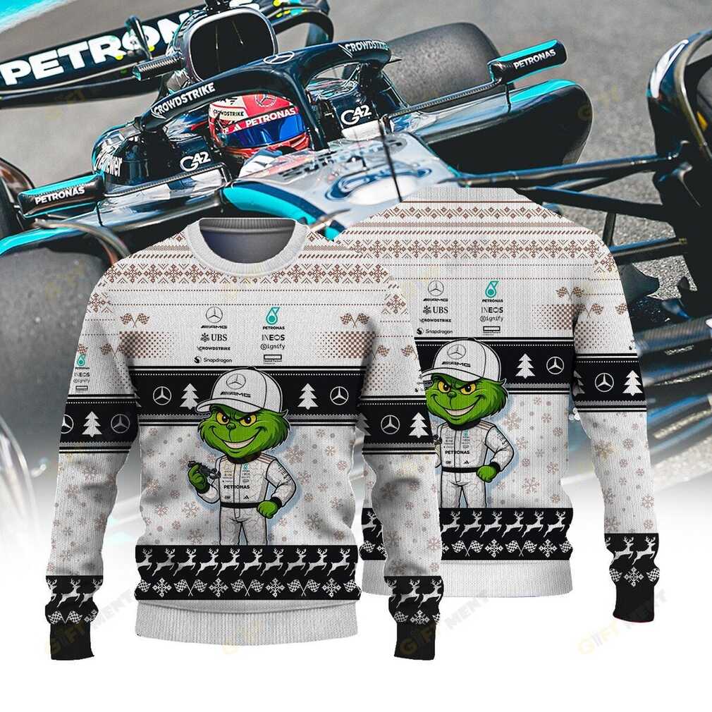 Mercedes AMG Petronas Formula One Team × Grinch Ugly Christmas Sweater v2 Mercedes AMG Petronas Formula One Team × Grinch Ugly Christmas Sweater v2