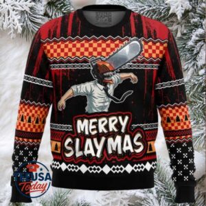 Merry Slaymas Denji Chainsaw Man Ugly Christmas Sweater