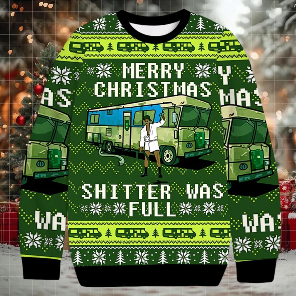 Merry Xmas Shitters Christmas Ugly Sweatshirt showing the main design