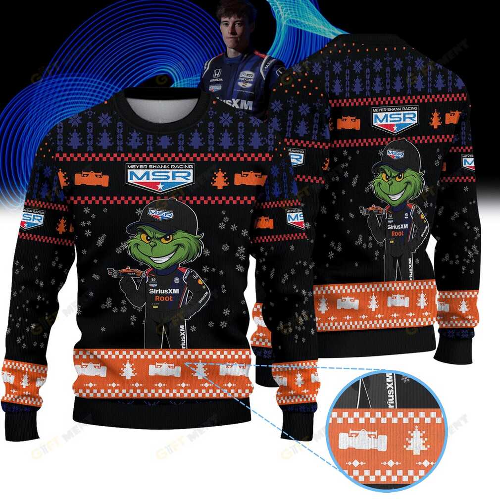 Meyer Shank Racing Marcus Armstrong Grinch Ugly Christmas Sweater front