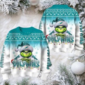 Miami Dolphins Grinch Stolen Christmas Sweater