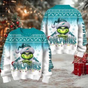 Miami Dolphins Grinch Stolen Christmas Sweater