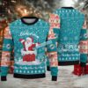 Miami Dolphins Dabbing Santa Claus Ugly Xmas Sweater Womens Blue Miami Dolphins Dabbing Santa Claus Ugly Xmas Sweater Womens Blue