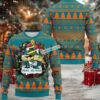 Miami Dolphins Tree Ball Cute Ugly Christmas Sweater Yellow Blue Miami Dolphins Tree Ball Cute Ugly Christmas Sweater Yellow Blue