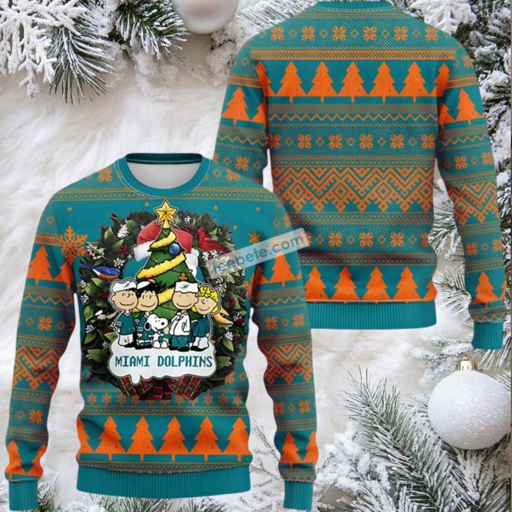 Miami Dolphins Snoopy The Peanut Ugly Christmas Sweaters Couples Blue Miami Dolphins Snoopy The Peanut Ugly Christmas Sweaters Couples Blue