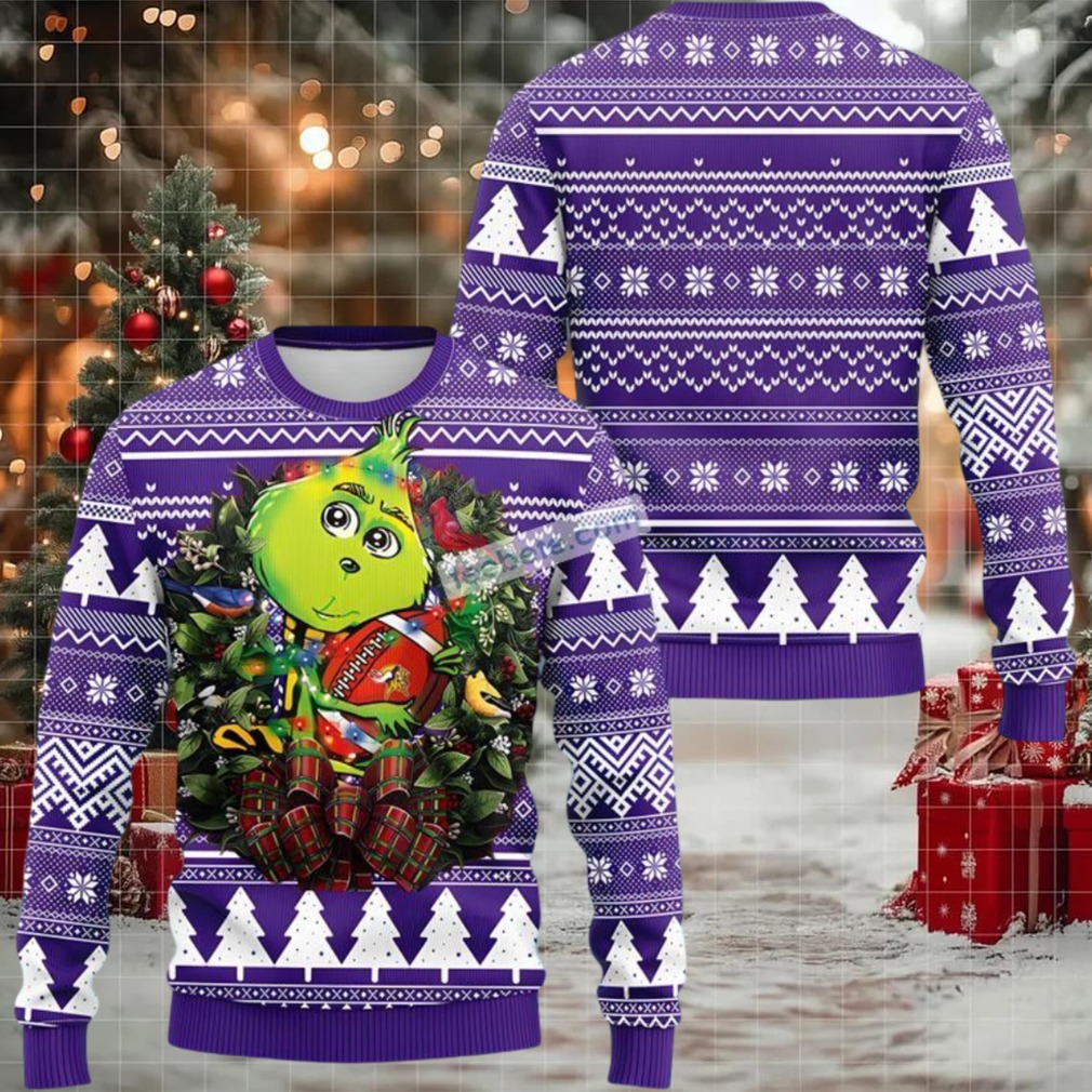 Minnesota Vikings Grinch Hug Cute Ugly Christmas Sweater White Purple Minnesota Vikings Grinch Hug Cute Ugly Christmas Sweater White Purple