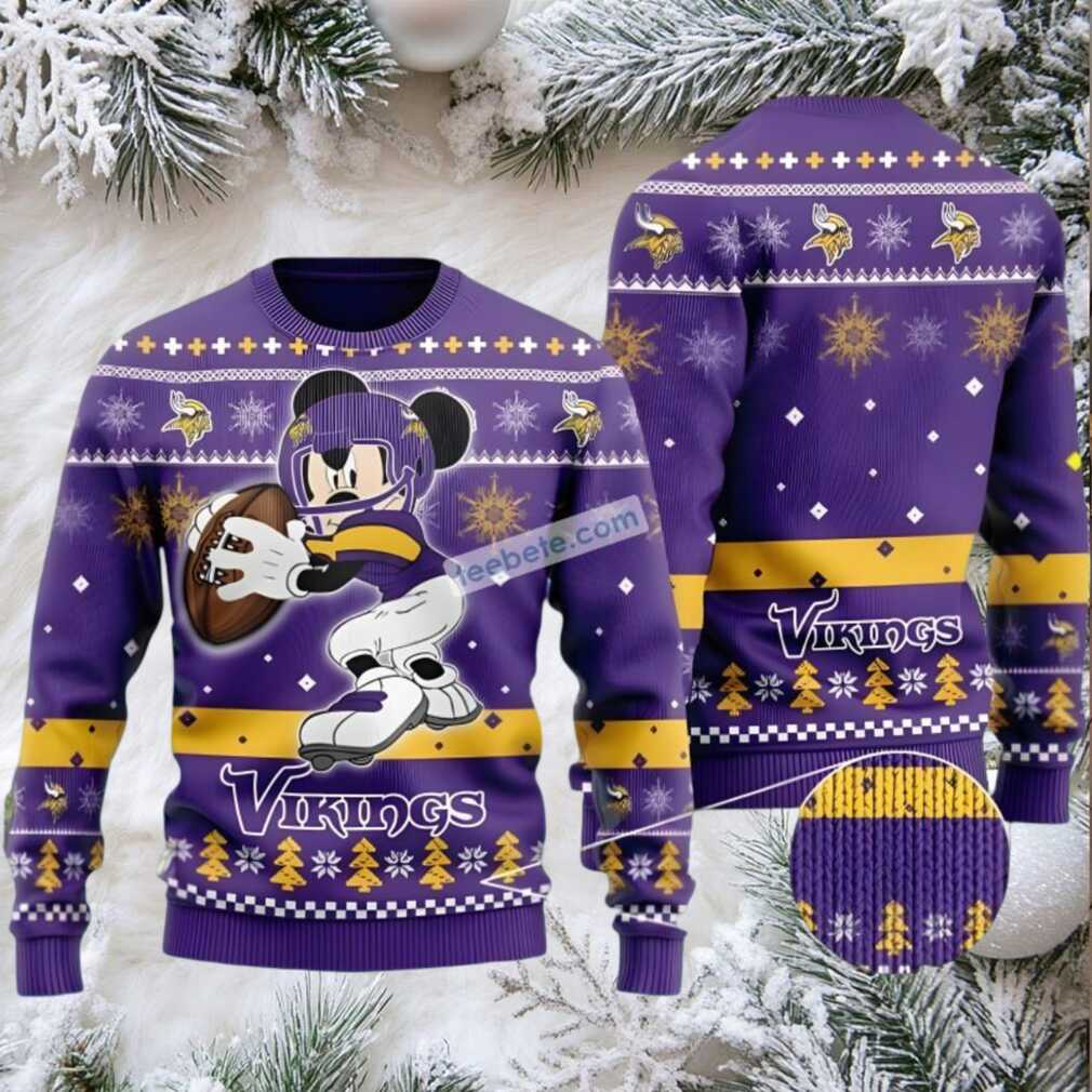Minnesota Vikings Mickey Mouse Disney Ugly Christmas Sweater Adults Purple Minnesota Vikings Mickey Mouse Disney Ugly Christmas Sweater Adults Purple