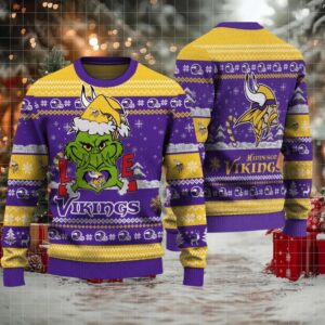 Minnesota Vikings NFL Grinch Love Ugly Christmas Sweater