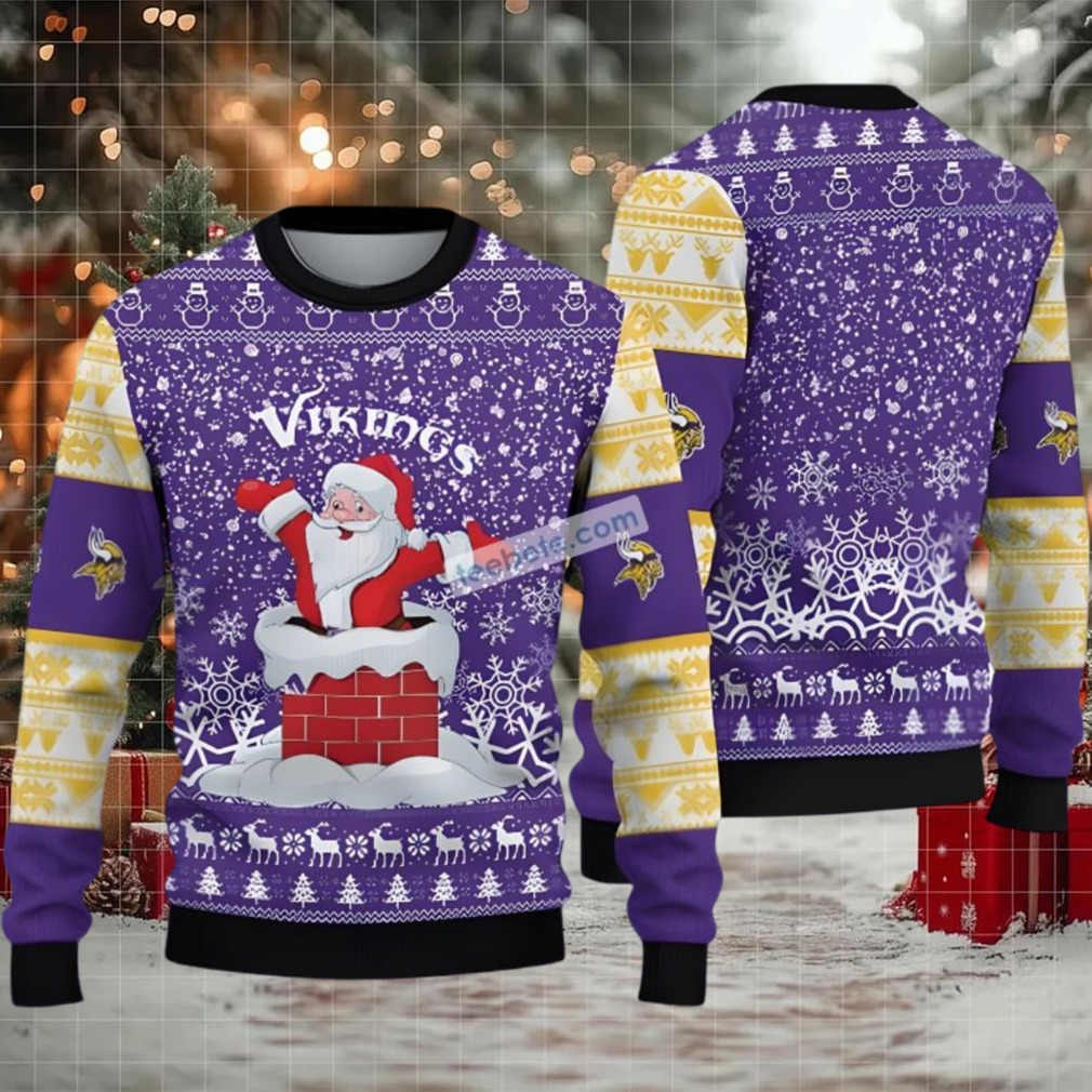 Minnesota Vikings Santa Claus Ugly Christmas Sweater Purple Cheap