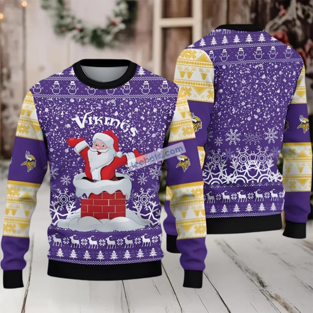 Minnesota Vikings Santa Claus Ugly Christmas Sweater Purple Cheap