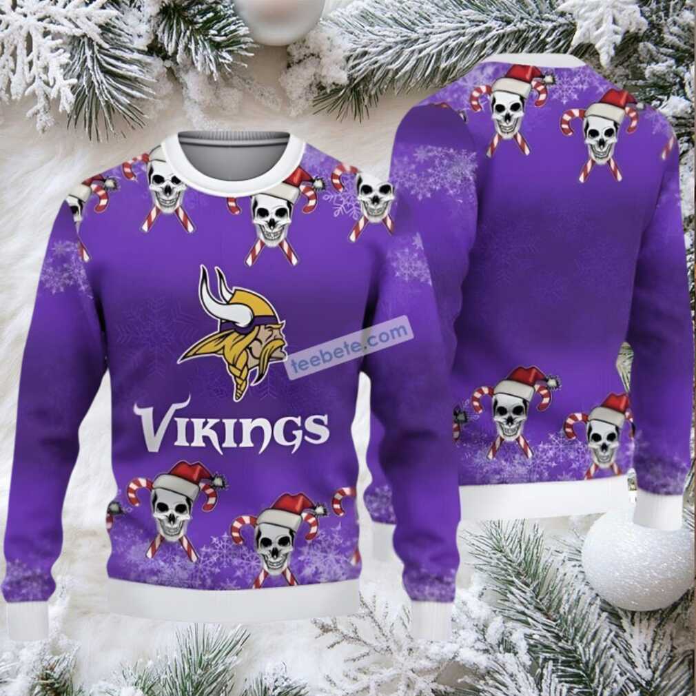 Minnesota Vikings Skull Candy Ugly Christmas Sweaters Purple Family Minnesota Vikings Skull Candy Ugly Christmas Sweaters Purple Family