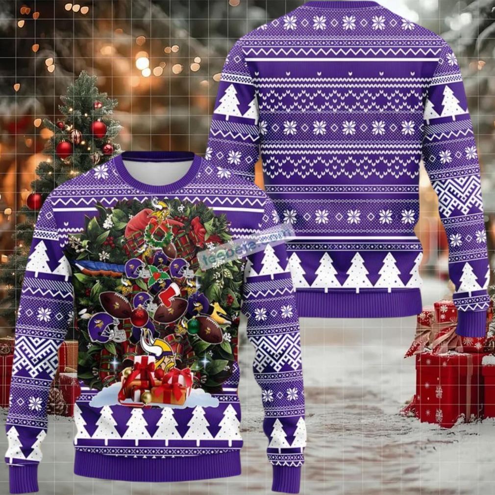 Minnesota Vikings Tree Ugly Xmas Sweater Purple Party