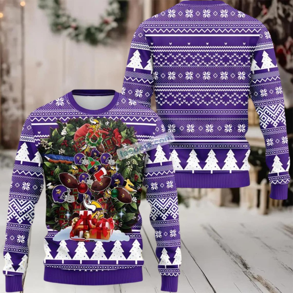 Minnesota Vikings Tree Ugly Xmas Sweater Purple Party