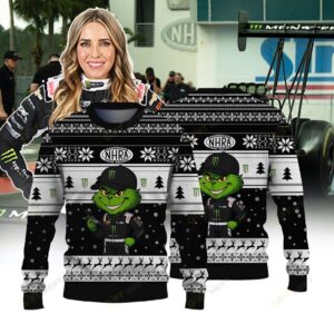 Monster Energy × Grinch Top Fuel Ugly Christmas Sweater NHRA