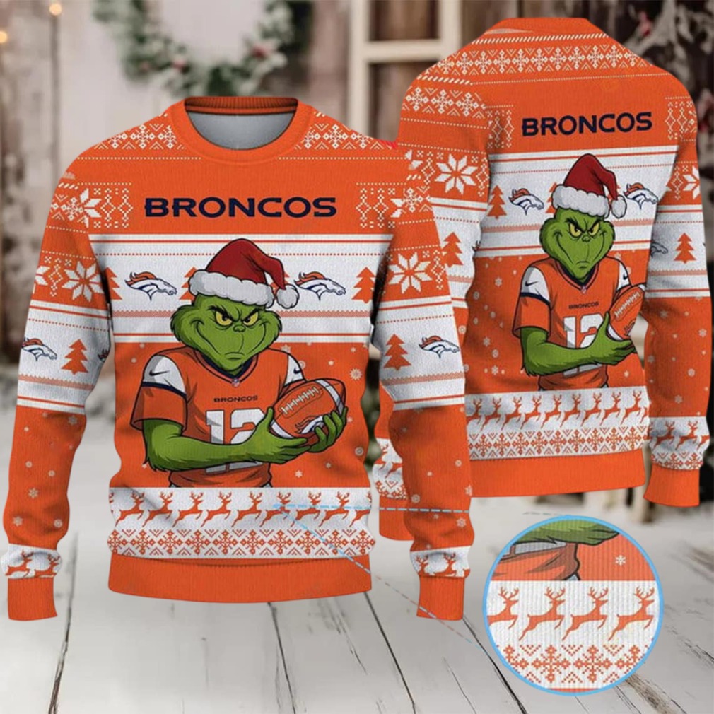 Denver Broncos Grinch Ugly Christmas Sweater
