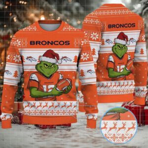 NFL Denver Broncos Grinch Ugly Christmas Sweater
