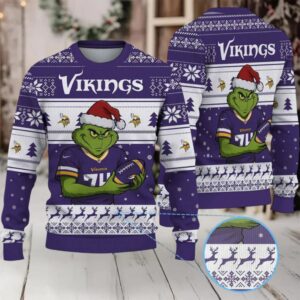NFL Minnesota Vikings Grinch Jersey Christmas Sweater