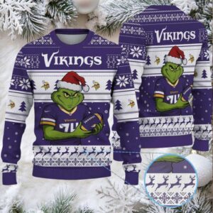 NFL Minnesota Vikings Grinch Jersey Christmas Sweater