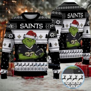 NFL New Orleans Saints Grinch Christmas Sweater