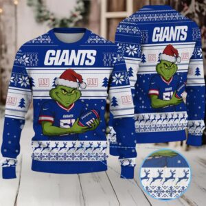 NFL New York Giants Grinch Jersey Christmas Sweater