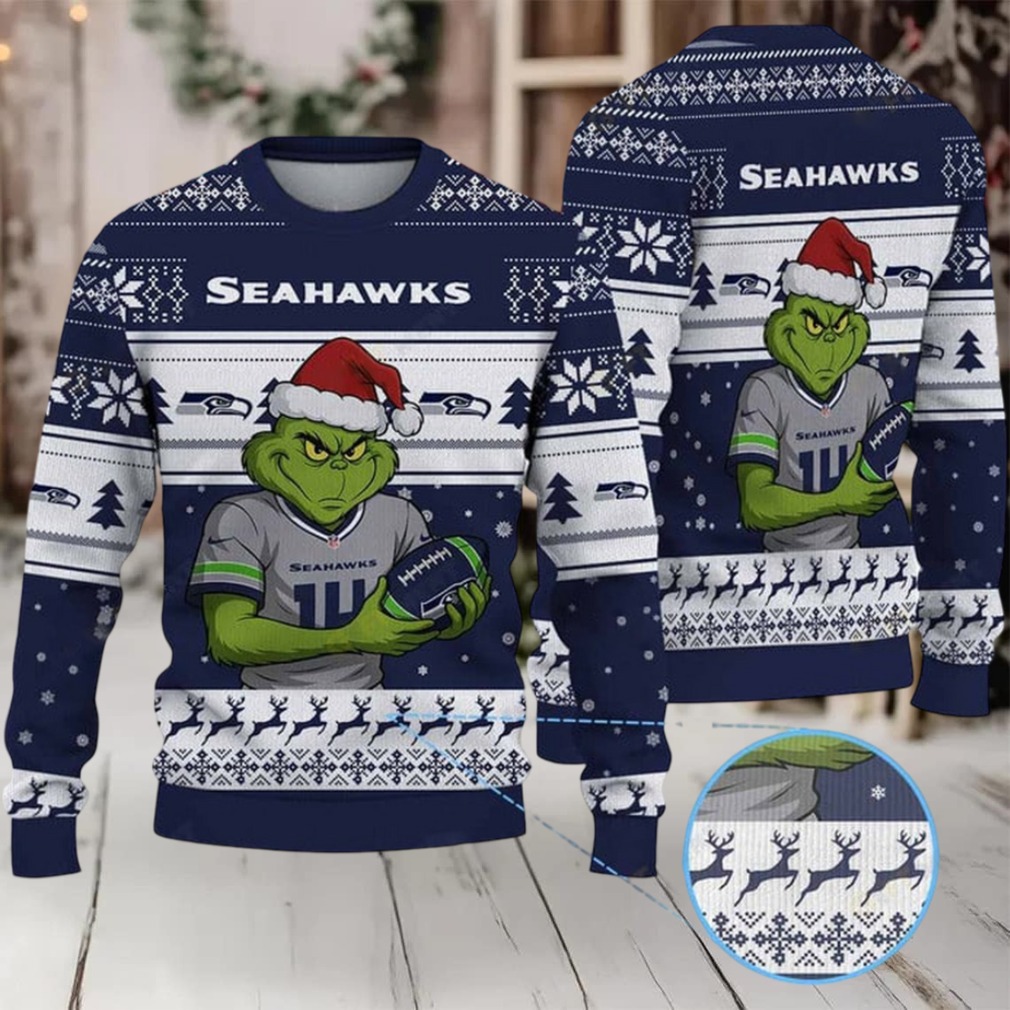 NFL Seattle Seahawks Grinch Jersey Christmas Sweater