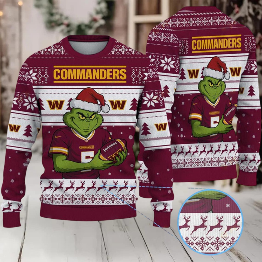 NFL Washington Commanders Grinch Jersey Christmas Sweater