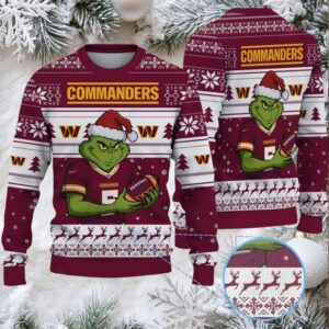 NFL Washington Commanders Grinch Jersey Christmas Sweater