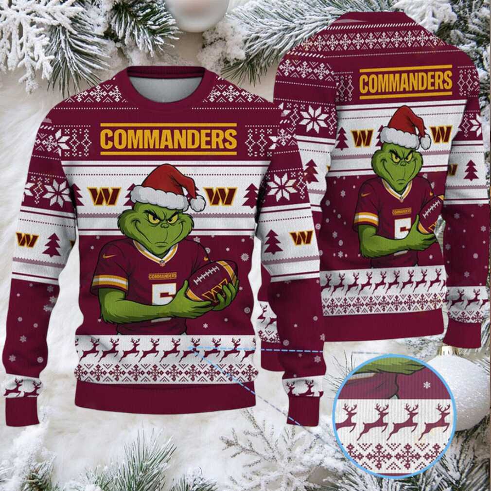 NFL Washington Commanders Grinch Jersey Christmas Sweater