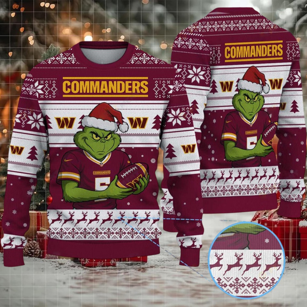 NFL Washington Commanders Grinch Jersey Christmas Sweater NFL Washington Commanders Grinch Jersey Christmas Sweater