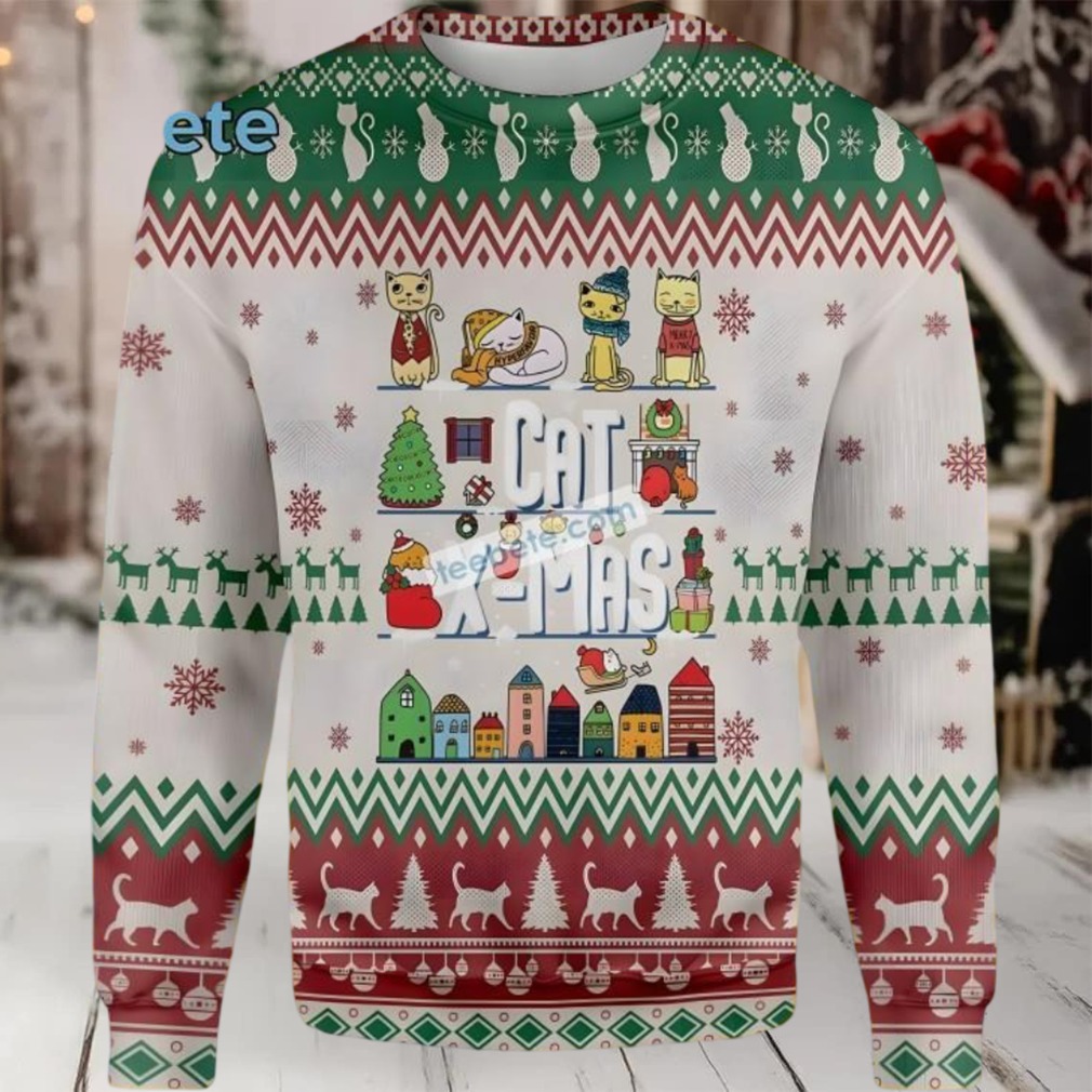 Naughty Christmas Cat Ugly Sweater For Holiday Cheer Naughty Christmas Cat Ugly Sweater For Holiday Cheer