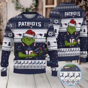 New England Patriots Grinch Ugly Christmas Sweater