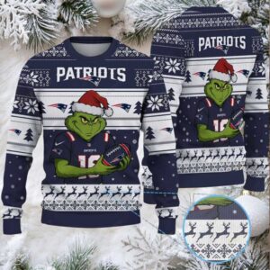 New England Patriots Grinch Ugly Christmas Sweater