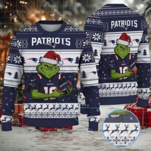 New England Patriots Grinch Ugly Christmas Sweater