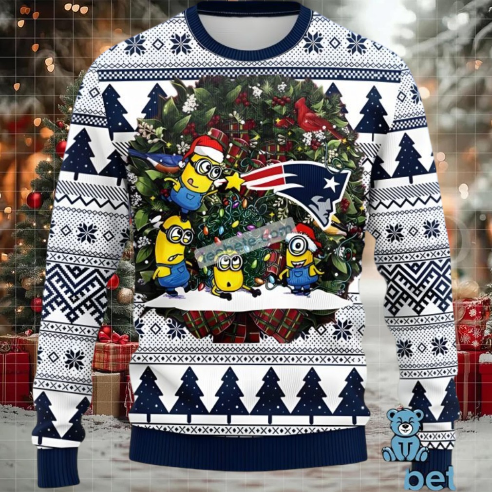New England Patriots Minion Ugly Christmas Sweaters Family Blue White New England Patriots Minion Ugly Christmas Sweaters Family Blue White