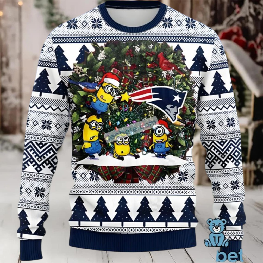 New England Patriots Minion Ugly Christmas Sweaters Family Blue White New England Patriots Minion Ugly Christmas Sweaters Family Blue White