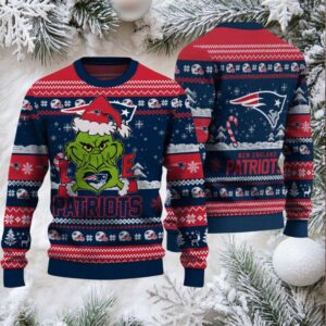 New England Patriots NFL Grinch Love Ugly Christmas Sweater