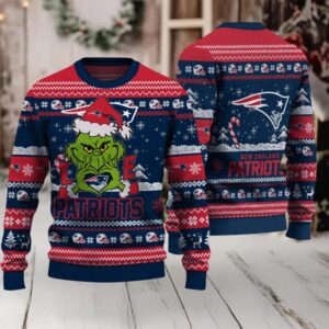 New England Patriots NFL Grinch Love Ugly Christmas Sweater
