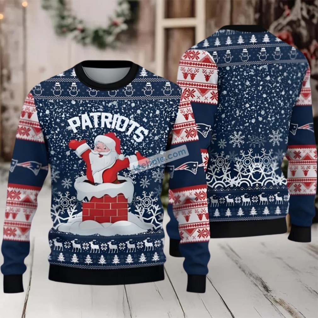 New England Patriots Santa Claus Ugly Xmas Sweater Party Blue New England Patriots Santa Claus Ugly Xmas Sweater Party Blue